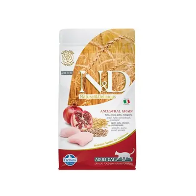 N&D TAVUKLU VE NARLI DÜŞÜK TAHILLI YETİŞKİN KEDİ MAMASI 1,5KG