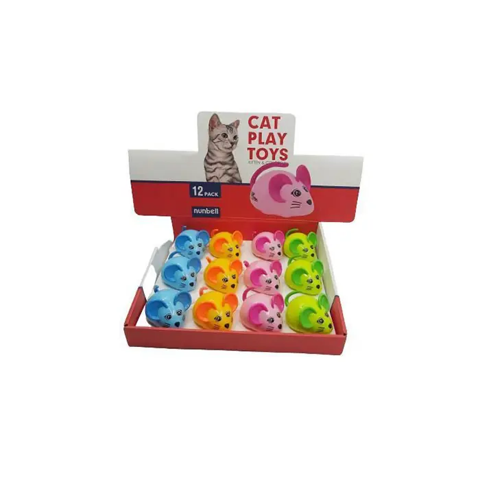 NUNBELL KURMALI FARE RENKLİ KEDİ OYUNCAĞI 7CM