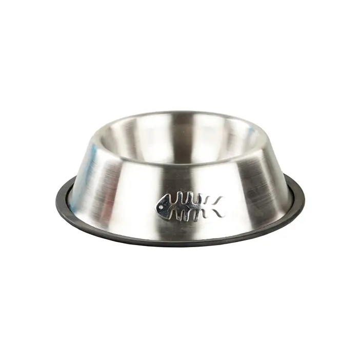 ORİPET ASCR(M) BALIK KABARTMA DESENLİ ÇELİK KEDİ MAMA KABI 32 OZ