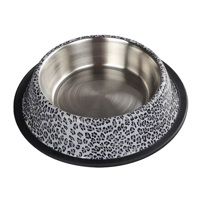 ORİPET BEYAZ LEOPAR DESENLİ ÇELİK MAMA KABI 8 OZ 12CM