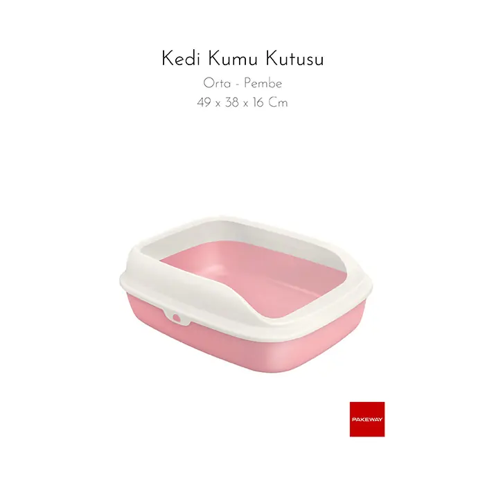 PAKEWAY AÇIK KEDİ TUVALETİ ORTA BOY PEMBE