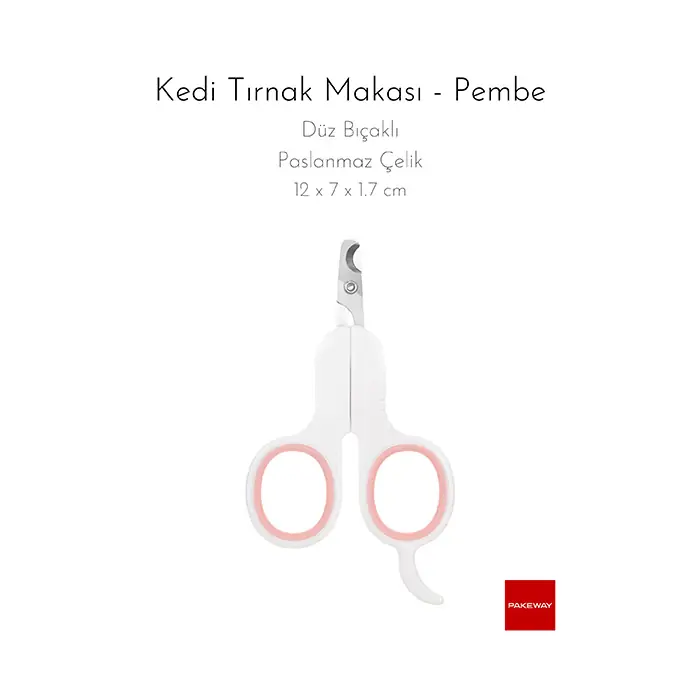 PAKEWAY Q SERİSİ DÜZ BAŞLI KEDİ TIRNAK MAKASI PEMBE