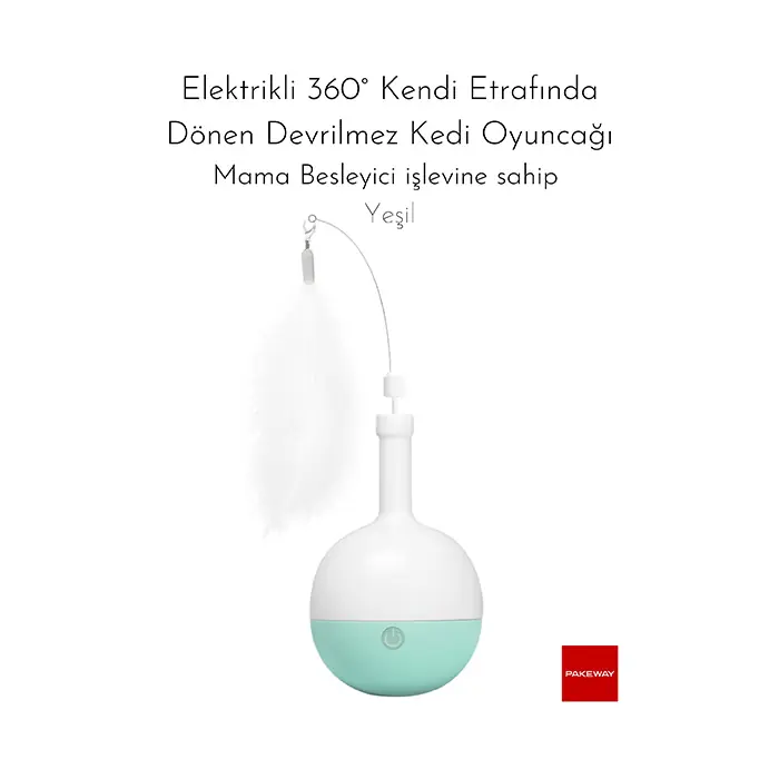 PAKEWAY TT SERİSİ PİLLİ HACI YATMAZ KEDİ OYUNCAĞI YEŞİL