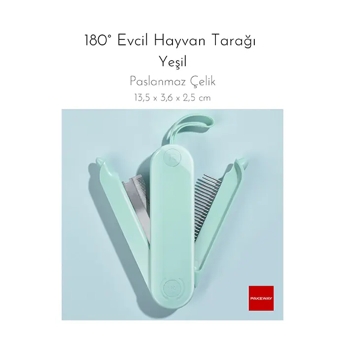 PAKEWAY TT SERİSİ SHADOW TAŞINABİLİR EVCİL HAYVAN TARAĞI YEŞİL