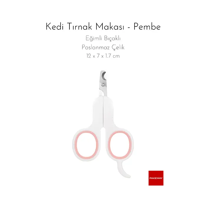 PAKEWAY TT SERİSİ İNCE KIVRIK BAŞLI KEDİ TIRNAK MAKASI PEMBE