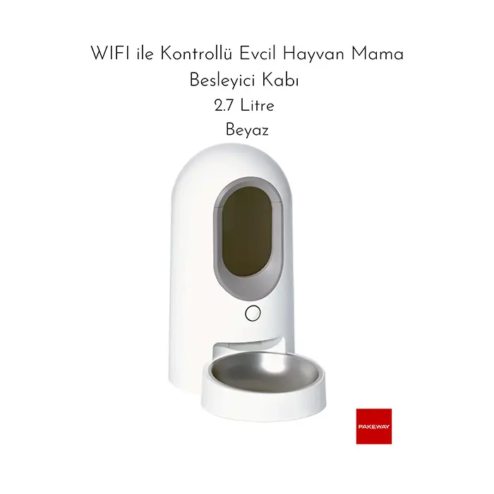 PAKEWAY Wİ-Fİ KONTROLLÜ ZAMAN AYARLI MAMA KABI 2,7 LİTRE BEYAZ