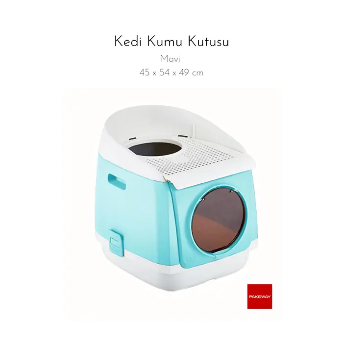 PAKEWAY İKİ KAPILI ELEKLİ KEDİ TUVALETİ MAVİ