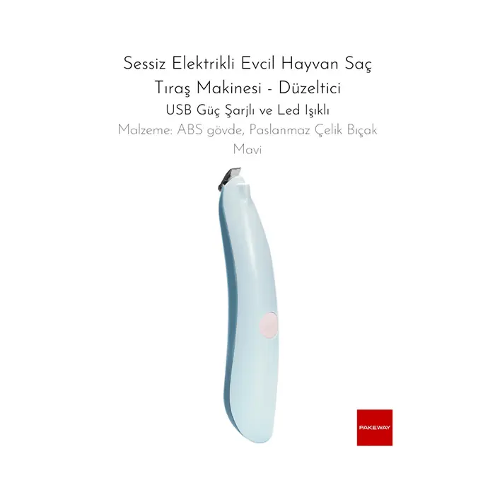 PAKEWAY ŞARJLI EVCİL HAYVAN TIRAŞ MAKİNESİ MAVİ