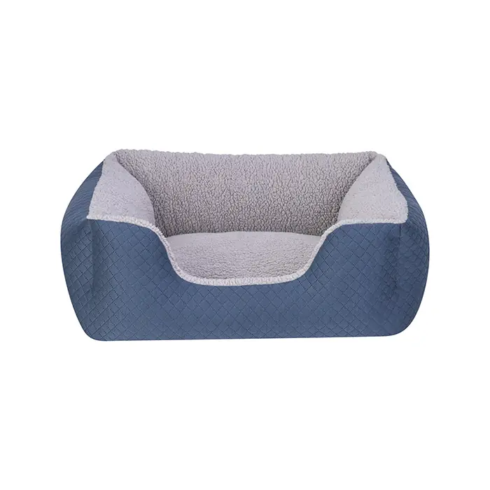 PET COMFORT ECHO PELUŞ KEDİ VE KÖPEK YATAĞI MAVİ VE GRİ SMALL 60X50CM