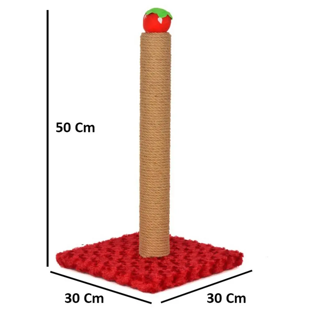 PET PRETTY OYUNCAKLI İNCE KEDİ TIRMALAMA TAHTASI 50 CM KIRMIZI