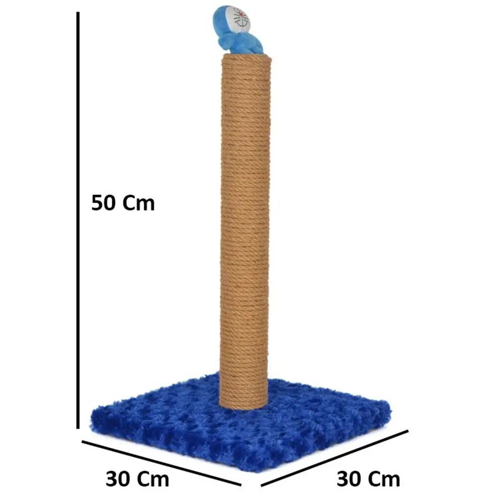 PET PRETTY OYUNCAKLI İNCE KEDİ TIRMALAMA TAHTASI 50 CM MAVİ