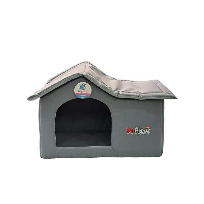 PET PRETTY VİLLA KEDİ KÖPEK YATAĞI GRİ