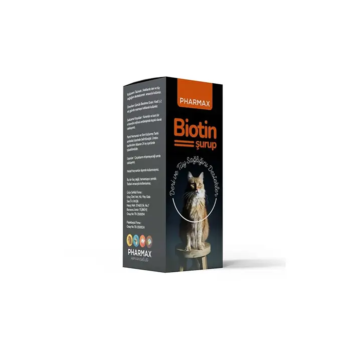 PHARMAX KEDİLER İÇİN DERİ VE TÜY BAKIMI BİOTİN ŞURUP 40 ML