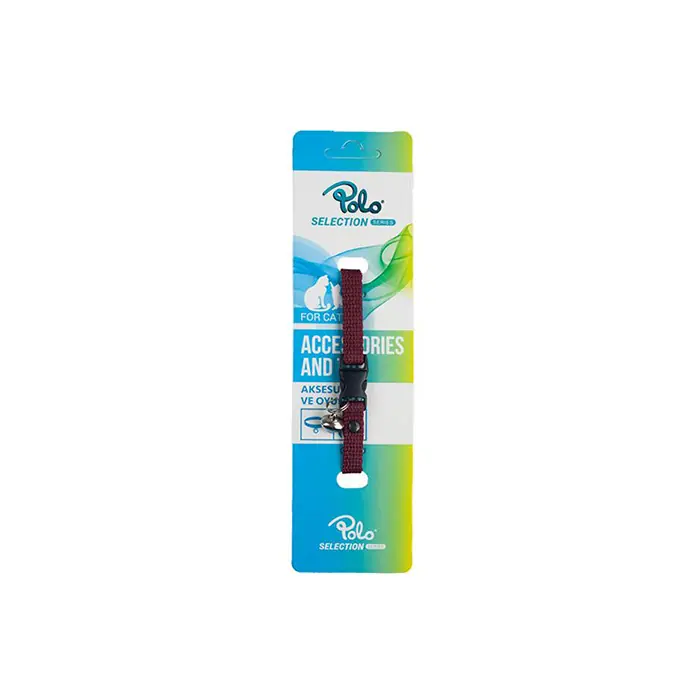 POLO ZİLLİ KEDİ BOYUN TASMASI BORDO