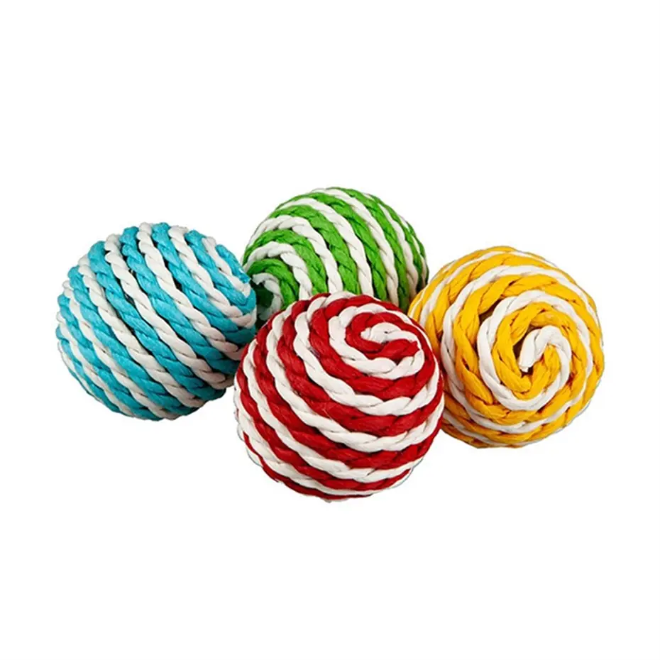 POLO İP KAPLAMA TOP KEDİ OYUNCAĞI 4 CM