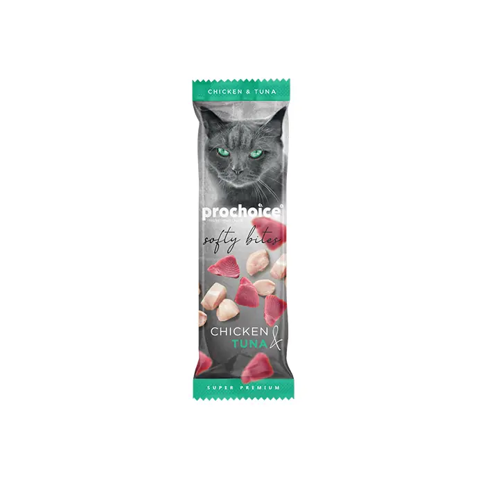 PRO CHOİCE SOFTY BİTES TAVUKLU VE TON BALIKLI YUMUŞAK KEDİ ÖDÜL MAMASI 10GR