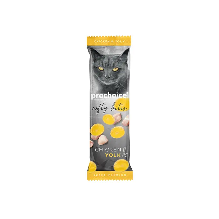 PRO CHOİCE SOFTY BİTES TAVUKLU VE YUMURTALI YUMUŞAK KEDİ ÖDÜL MAMASI 10GR