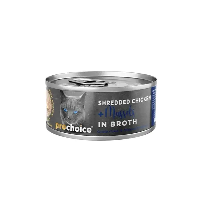 PROCHOİCE HYPOALLERGENİC SOS İÇİNDE TAVUKLU VE MİDYELİ TAHILSIZ YETİŞKİN KEDİ KONSERVESİ 70GR