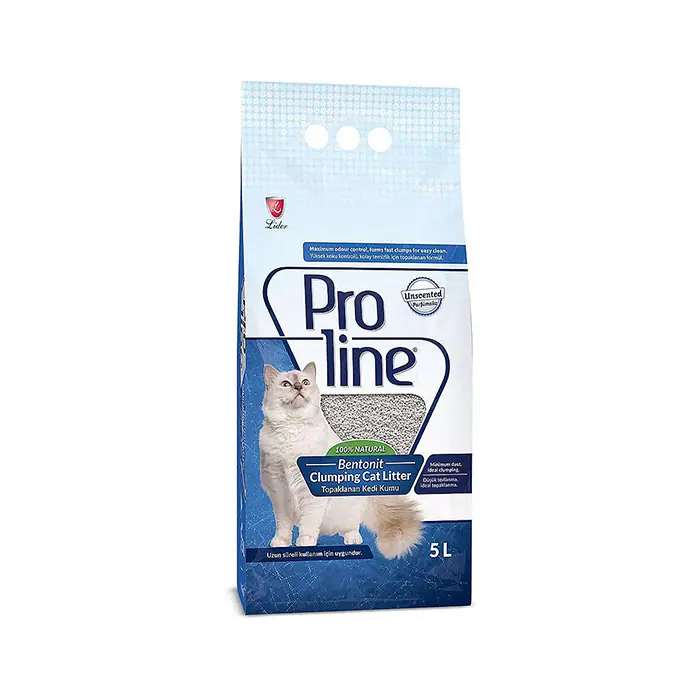 PROLİNE DOĞAL UNSCENTED TOPAKLANAN KOKUSUZ KEDİ KUMU 5LT