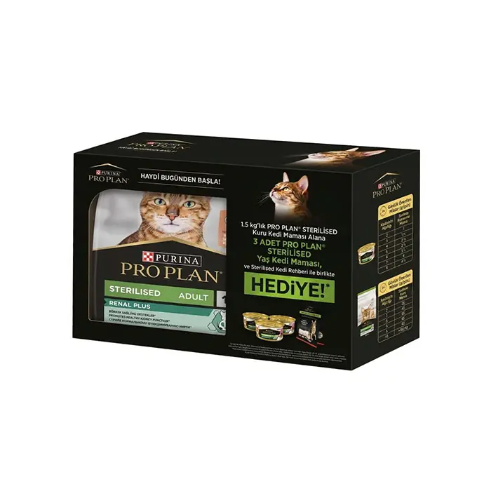 PROPLAN STERİLİSED SOMONLU KISIR KEDİ MAMASI 1,5KG + 3 YAŞ MAMA HEDİYE