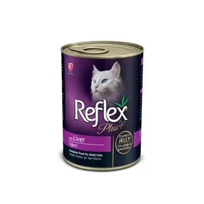REFLEX PLUS CİĞERLİ JÖLELİ PARÇA ETLİ KEDİ KONSERVESİ 400 GR
