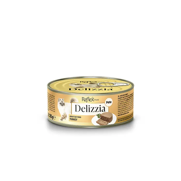 REFLEX PLUS DELİZZİA KIYILMIŞ HİNDİ ETLİ YETİŞKİN KEDİ YAŞ MAMASI 85 GR