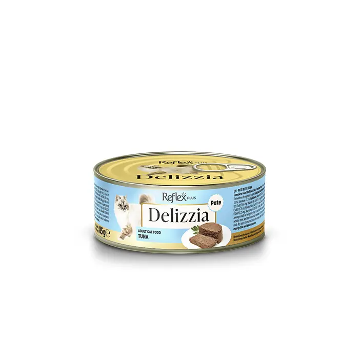 REFLEX PLUS DELİZZİA KIYILMIŞ TON BALIKLI YETİŞKİN KEDİ YAŞ MAMASI 85 GR