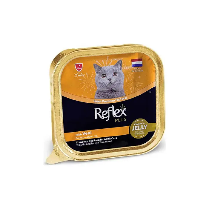 REFLEX PLUS JELLY DANA ETLİ PARÇACIKLI YAŞ KEDİ MAMASI 85GR