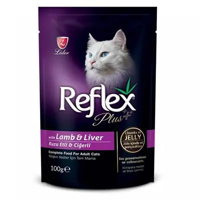 REFLEX PLUS KUZU ETLİ CİĞERLİ POUNCH KEDİ KONSERVESİ 100 GR