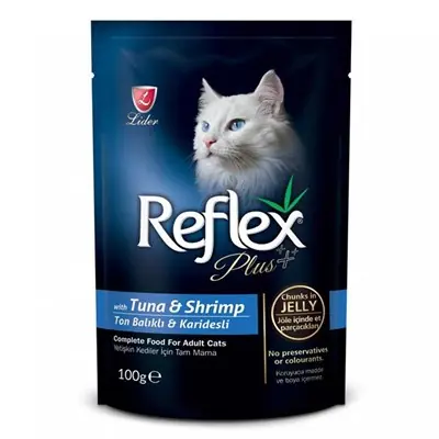 REFLEX PLUS TON BALIKLI KARİDESLİ POUNCH KEDİ KONSERVESİ 100 GR