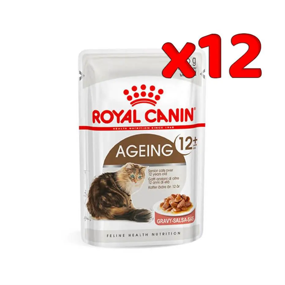 ROYAL CANİN AGEİNG +12 YAŞ ÜSTÜNDEKİ KEDİLER İÇİN YAŞ MAMA 12X85 GR