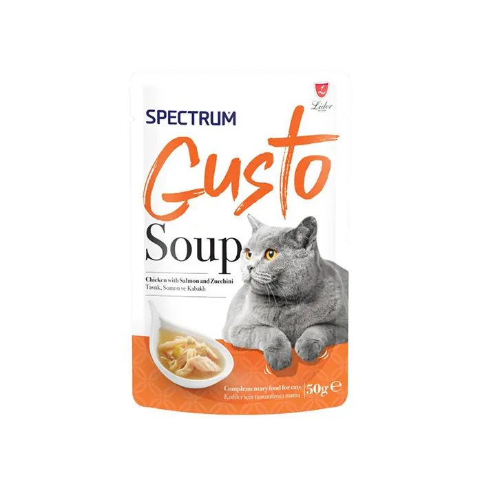SPECTRUM GUSTO TAVUKLU SOMON BALIKLI VE KABAKLI KEDİ ÇORBASI 50GR