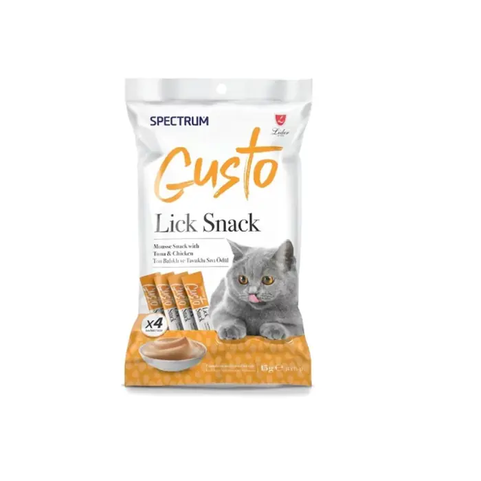 SPECTRUM GUSTO TON BALIKLI VE TAVUKLU SIVI KEDİ ÖDÜL MAMASI 15GR (4LÜ)
