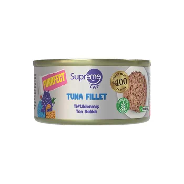 SUPREME CAT TİFTİKLENMİŞ TON BALIKLI YETİŞKİN KEDİ KONSERVESİ 70GR