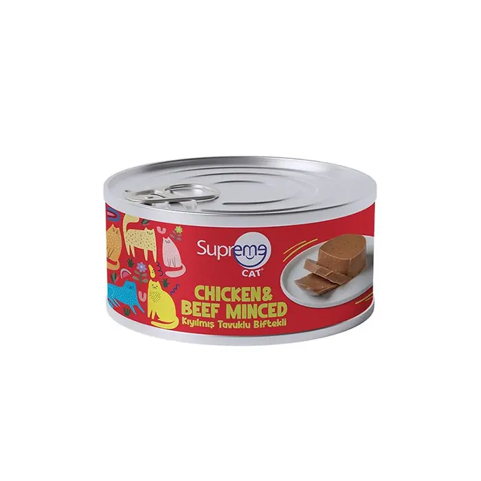 SUPREME KIYILMIŞ TAVUK-BİFTEK KEDİ YAŞ MAMASI 85GR