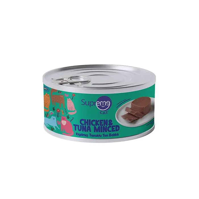 SUPREME KIYILMIŞ TAVUK-TON BALIK KEDİ YAŞ MAMASI 85GR