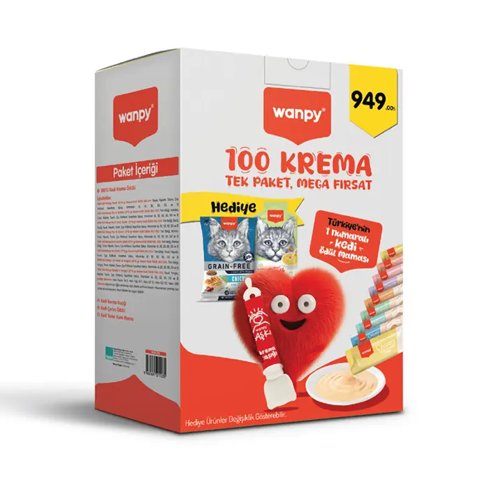WANPY 100'LÜ MEGA AVANTAJ KEDİ KREMA PAKETİ