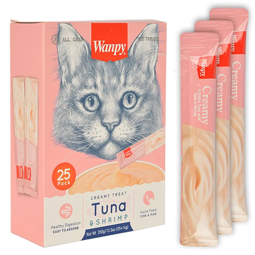 WANPY TON BALIKLI VE KARİDELİ SIVI KEDİ ÖDÜLÜ 25X14 GR