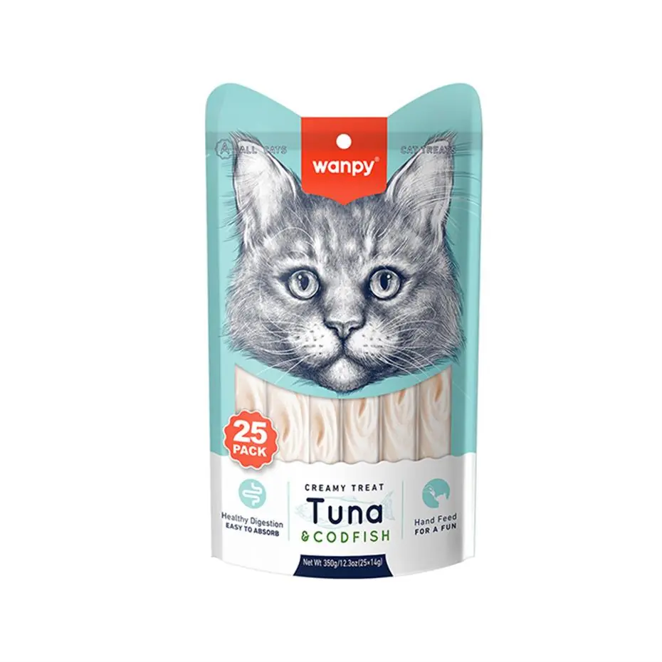 WANPY TON VE MORİNA BALIKLI KREMA KEDİ ÖDÜLÜ 25X14GR