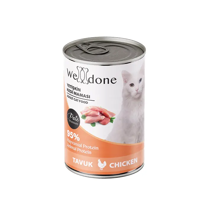 WELLDONE TAVUKLU YETİŞKİN KEDİ KONSERVESİ 400GR