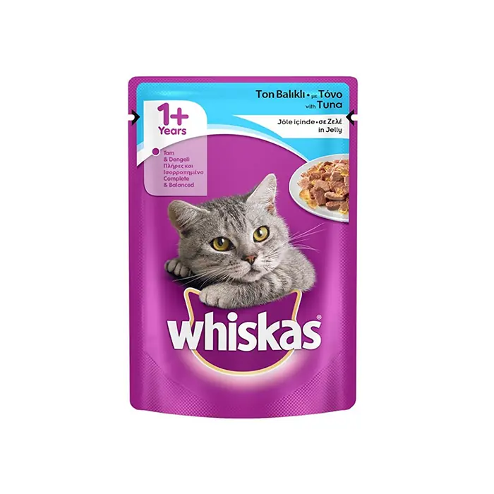 WHİSKAS POUCH JÖLE İÇİNDE TON BALIKLI YETİŞKİN KEDİ KONSERVESİ 85GR