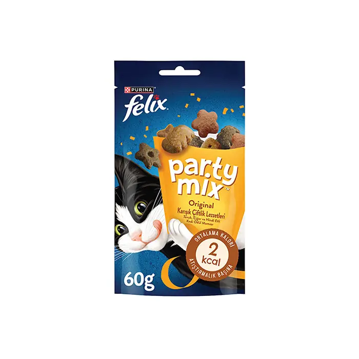 FELİX PARTY MİX ORİGİNAL KARIŞIK ÇİFTLİK LEZZETLERİ KEDİ ÖDÜL MAMASI 60GR