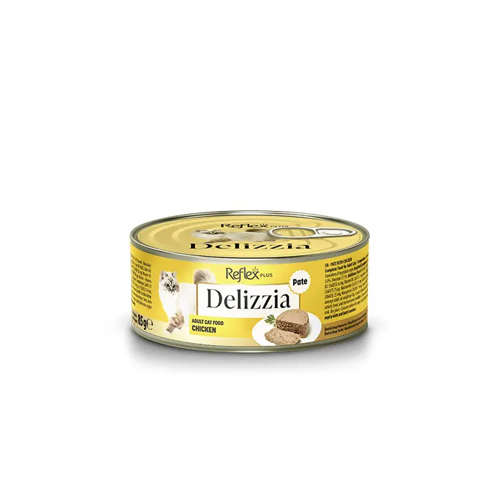 REFLEX PLUS DELİZZİA KIYILMIŞ TAVUKLU YETİŞKİN KEDİ YAŞ MAMASI 85 GR