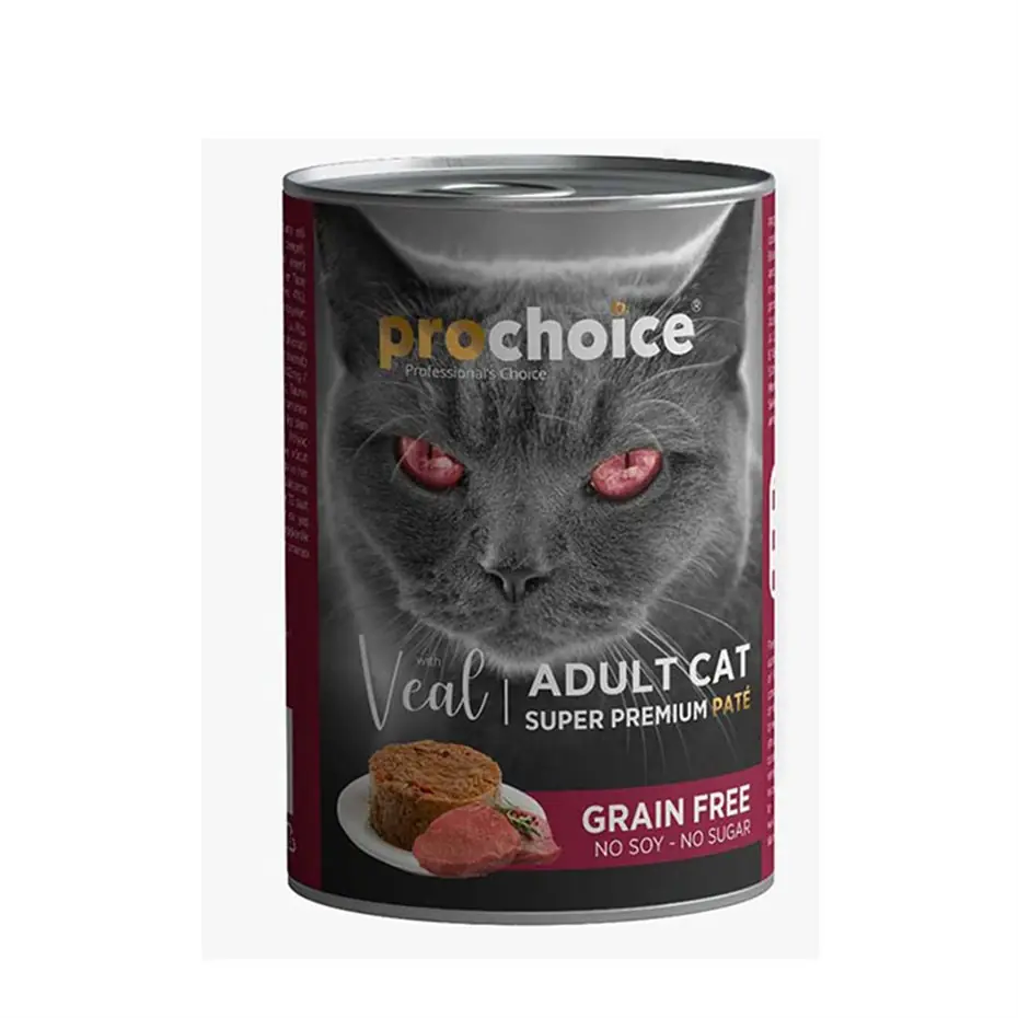 PRO CHOİCE DANA ETLİ TAHILSIZ EZME YETİŞKİN KEDİ KONSERVESİ 400 GR