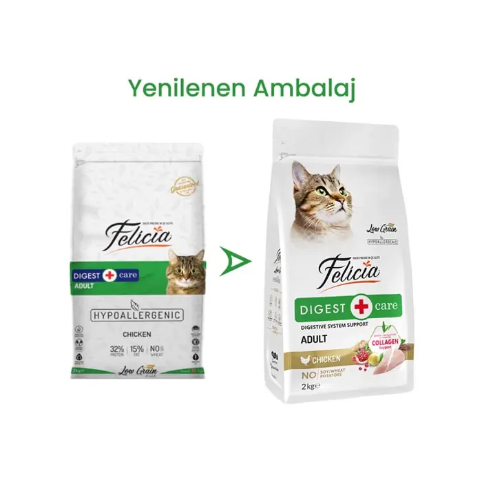 FELİCİA AZ TAHILLI YETİŞKİN TAVUKLU HYPOALLERGENİC KEDİ MAMASI 2 KG