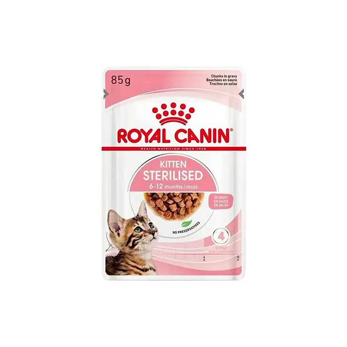 ROYAL CANİN KİTTEN STERİLİSED KISIRLAŞTIRILMIŞ YAVRU KEDİ YAŞ MAMASI 85GR