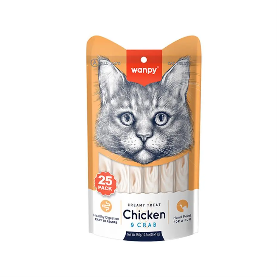 WANPY TAVUKLU VE YENGEÇLİ KREMA KEDİ ÖDÜLÜ 25X14GR