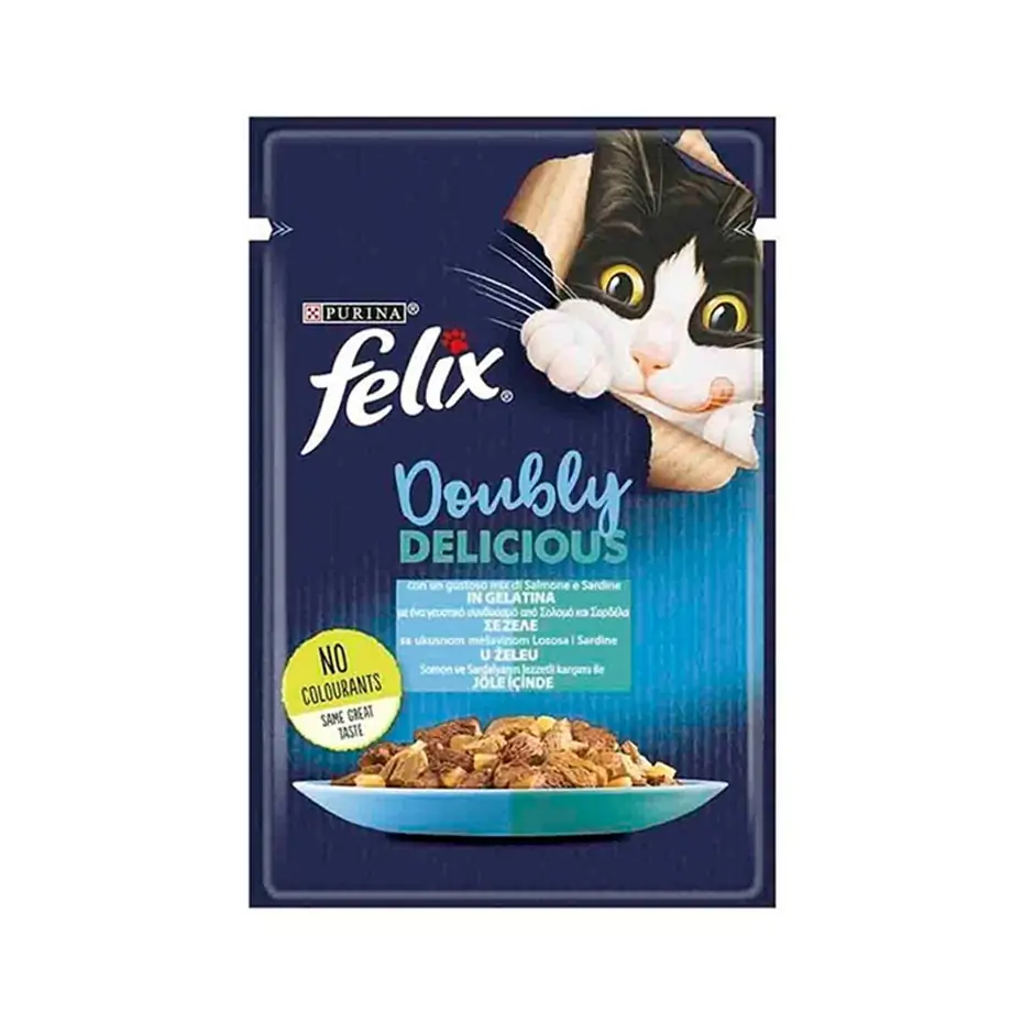 FELİX ÇİFTE LEZZET SOMON & ALABALIK KEDİ YAŞ MAMA 85GR