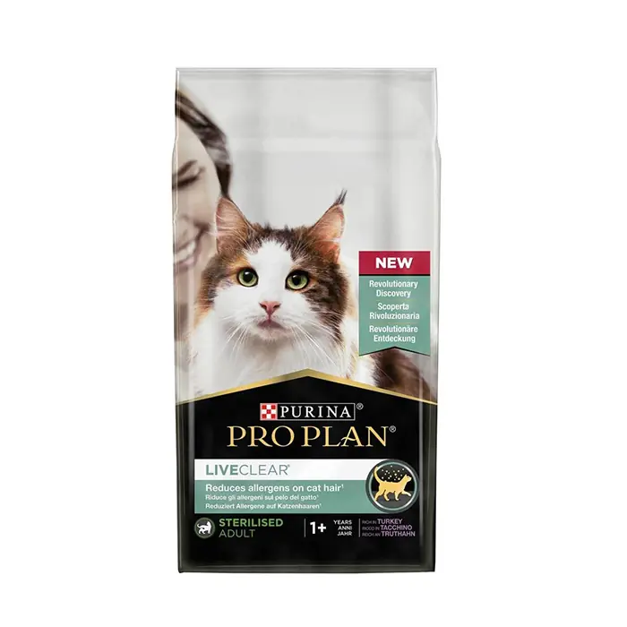PRO PLAN LİVECLEAR HİNDİLİ ALERJEN AZALTAN KISIRLAŞTIRILMIŞ KEDİ MAMASI 7KG