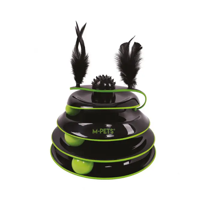 M-PETS CASTLE PLAY TOWER TOPLU KULE KEDİ OYUNCAĞI SİYAH-YEŞİL